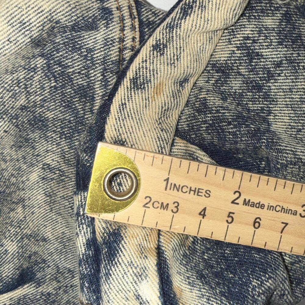 Vintage 80s 90s Denim Jean Aztec Distressed Pockets Crossbody‎ Bag Purse - Picture 8 of 14